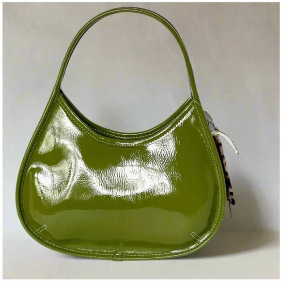 Coach Ergo Bag Crinkle Patent Shoulder Bag Coachtopia Leather Olive CQ003 - Picture 1 of 11